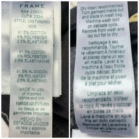 FRAME DENIM Le High Straight Jeans Velvet Tux Ray Stagger Women's Size 25 - Picture 13 of 13